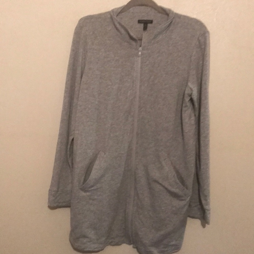 Eileen Fisher gray zip up jacket
